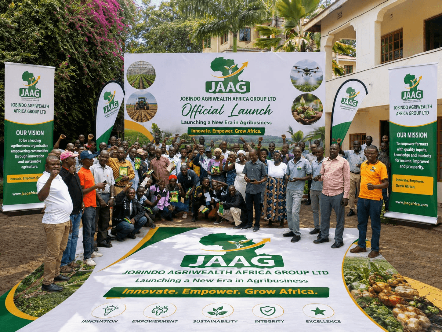 JAAG team and participants gathered at a company event